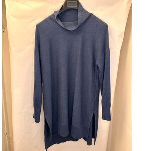 Soft Surroundings Tunic Sweater Cashmere Blend Cowl Neck Womens L High Low Hem